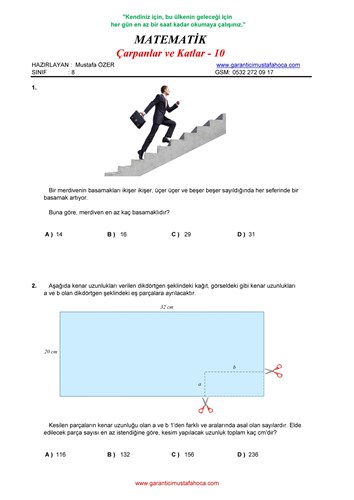 Çarpanlar ve Katlar - 10