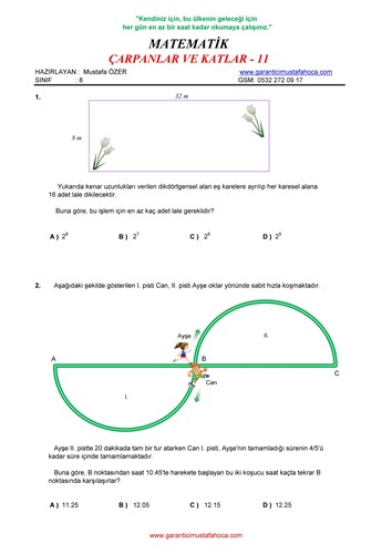 Çarpanlar ve Katlar - 11