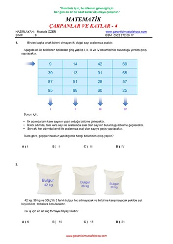 Çarpanlar ve Katlar - 4