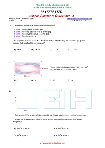 Cebirsel İfadeler - 5