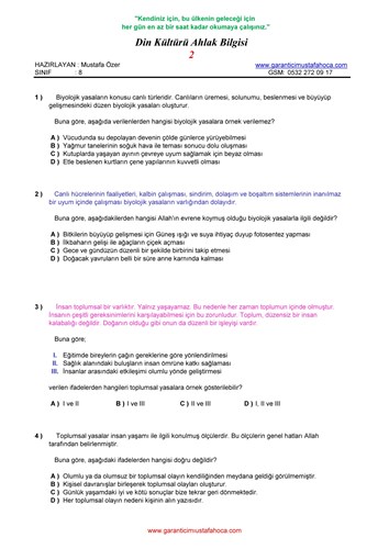 Din Kültürü Ahlak Bilgisi - 2