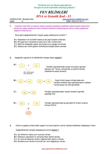 DNA  ve Genetik Kod - 13