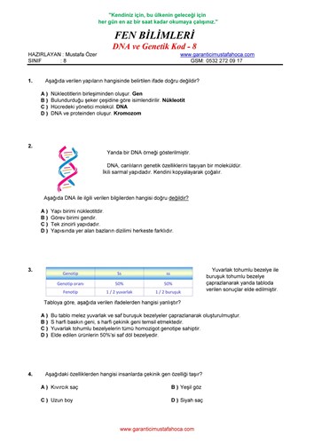 DNA ve Genetik Kod - 8