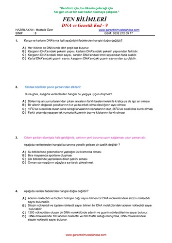 DNA ve Genetik Kod - 9