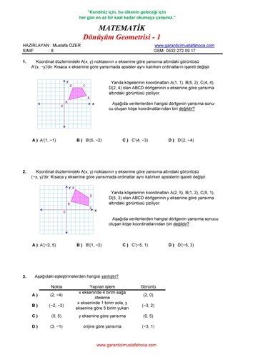 Dönüşüm Geometrisi - 1