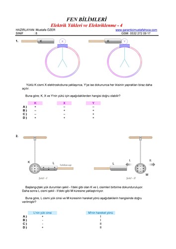 Elektrik Yükleri ve Elektriklenme - 4