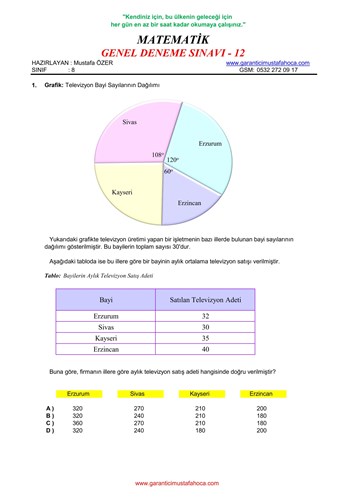 GENEL DENEME SAYISAL - 12