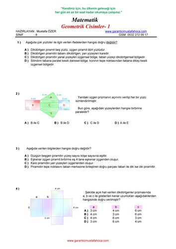 Geometrik Cisimler - 1