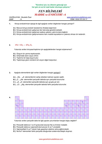 Madde ve Endüstri - 6
