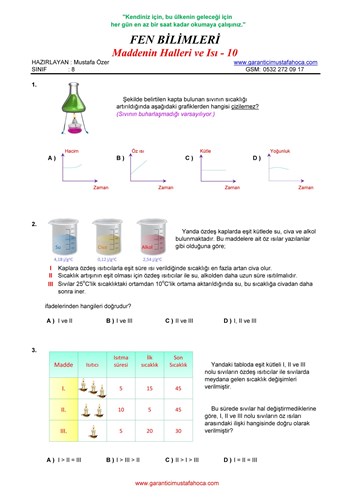 Maddenin Isı ile Etkileşimi - 10
