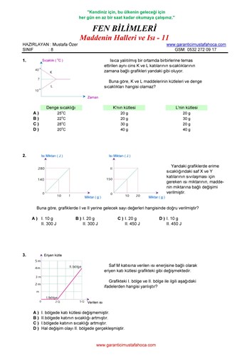 Maddenin Isı ile Etkileşimi - 11