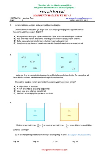 Maddenin Isı ile Etkileşimi - 3
