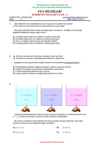 Maddenin Isı ile Etkileşimi - 4