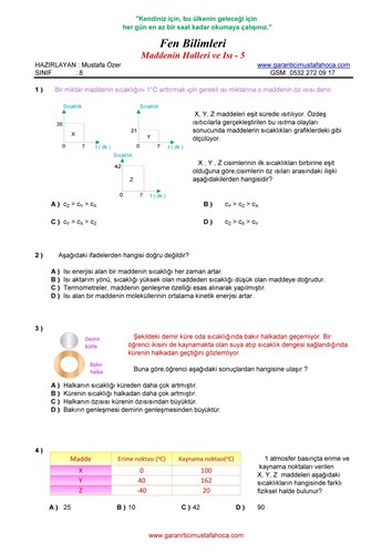 Maddenin Isı ile Etkileşimi - 5