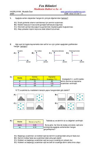 Maddenin Isı ile Etkileşimi - 6