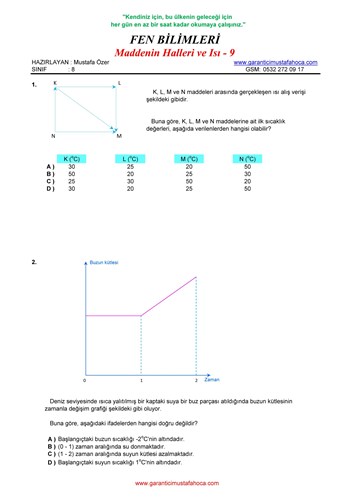 Maddenin Isı ile Etkileşimi - 9