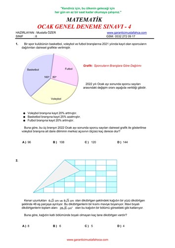 OCAK GENEL DENEME SAYISAL - 4