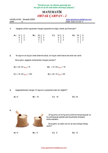 Ortak Çarpan - 2