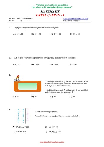 Ortak Çarpan - 4
