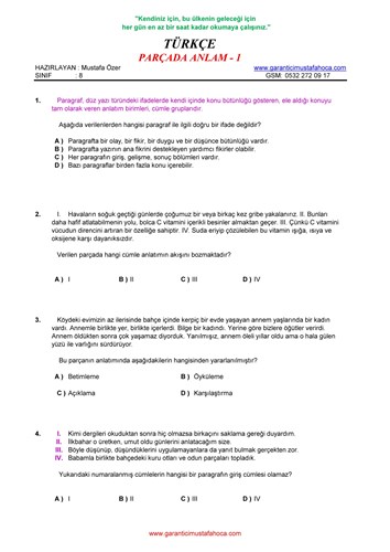 Parçada Anlam - 1