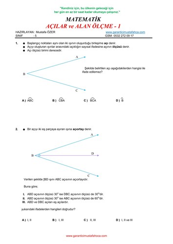 TEMEL GEOMETRİK KAVRAMLAR - 1
