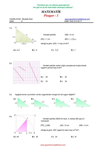 Üçgenler - 11 (Pisagor)
