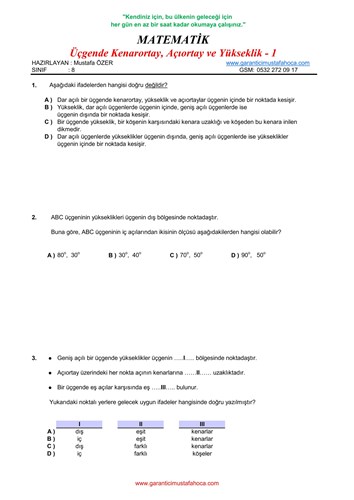 Üçgenler - 1
