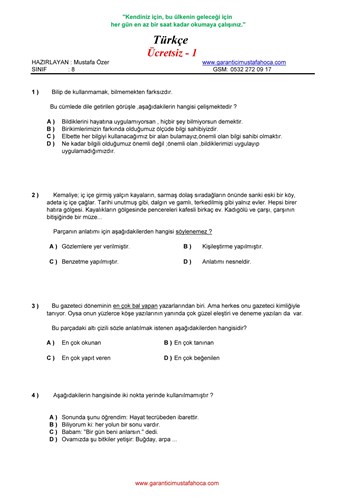 Türkçe Ücretsiz - 1